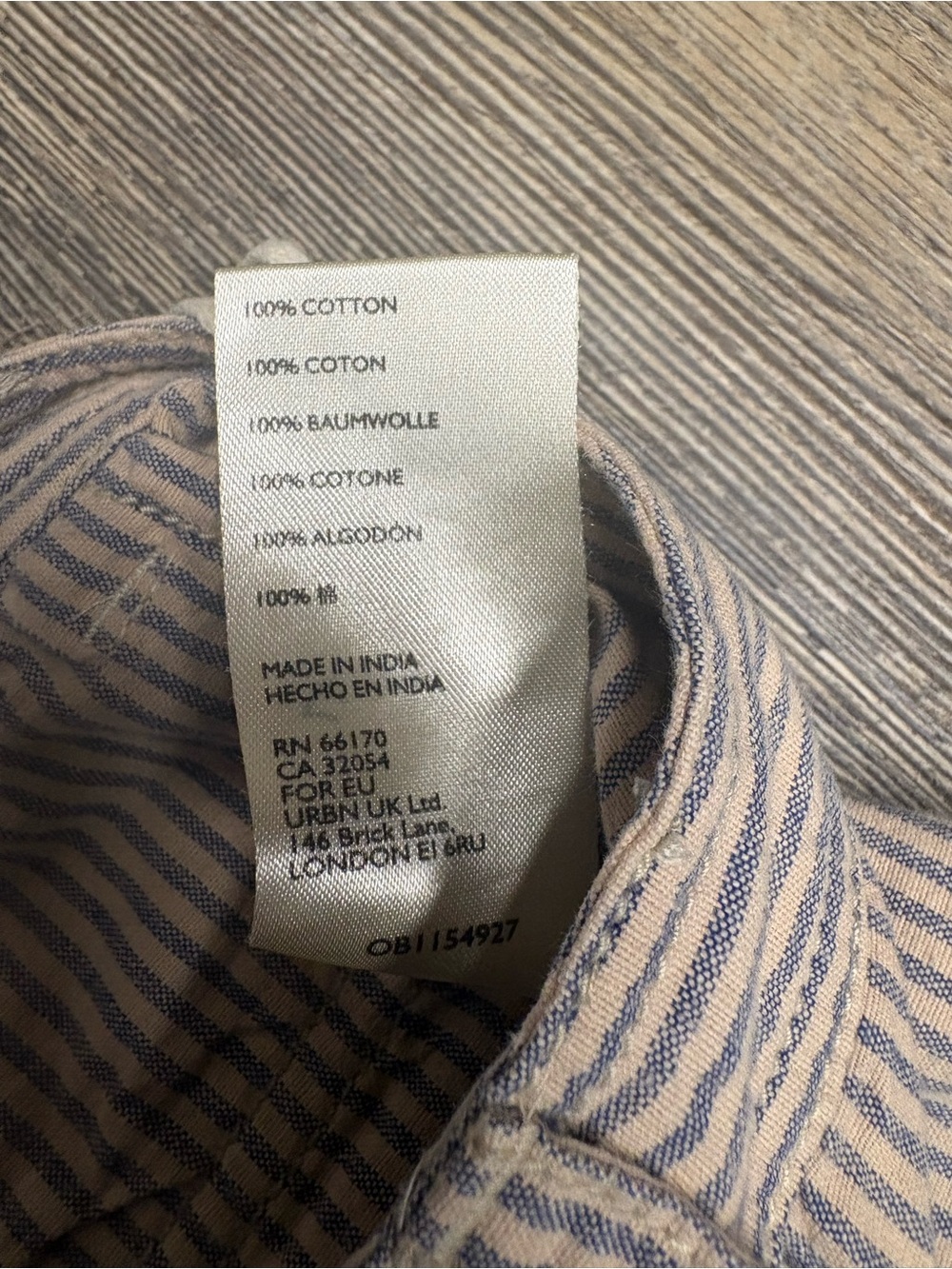 Free People Blue Striped Cotton Wide Leg Pants Button Fly Size 4 - Picture 6 of 7